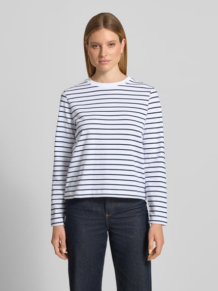 Samsøe Samsøe Shirt met lange mouwen met ronde hals model 'CAMINO' Marineblauw - 4