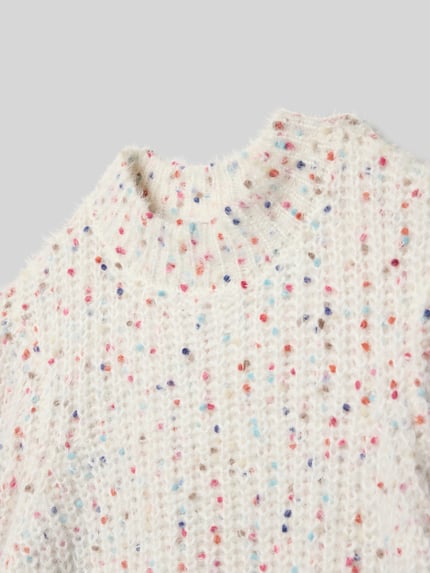 ONLY Sweter z dzianiny o kroju regular fit ze stójką model ‘GLUDI’ Złamany biały 2