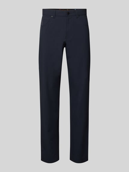 Produktfoto, Comfort Fit Hose mit Eingrifftaschen von Christian Berg Men, mieszanka materiałów z dodatkiem wiskozy, wpuszczane kieszenie, szerokość w rozmiarze 32/32: 41 cm, długość wewnętrzna nogawki: 78 cm, granatowy kolor, proste nogawki, gładka tekstura