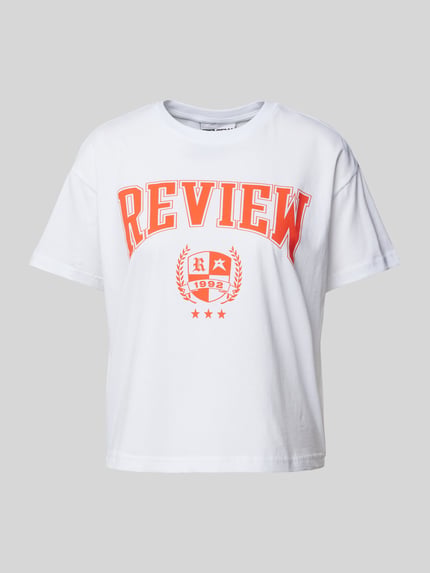 REVIEW T-Shirt mit Statement-Print Weiss 2
