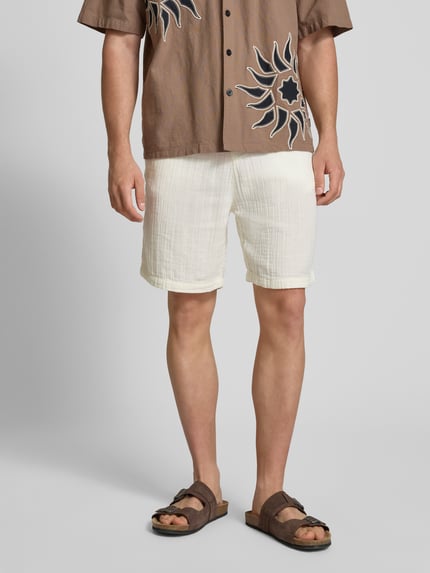 REVIEW Regular Fit Shorts aus Musselin Ecru 4