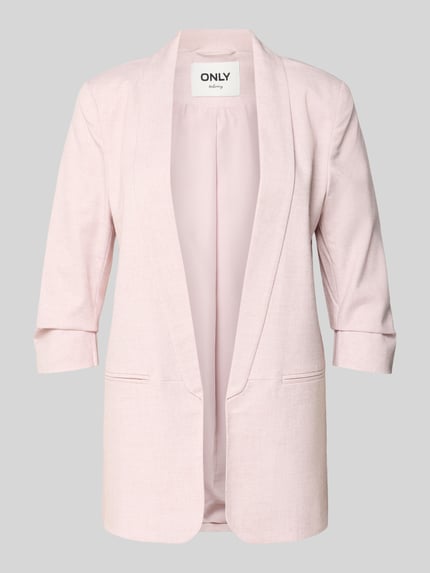 Produktfoto, Regular Fit Longblazer mit 3/4-Ärmeln Modell 'ELLY' von ONLY, melanż, krój regular fit, szalowy kołnierz, bez zapięcia, z rękawami o dł. 3/4, imitacja kieszeni z wypustkami