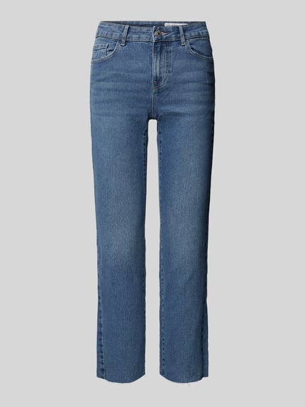 VERO MODA Jeansy o kroju regular fit z wysokim stanem i dołem bez wykończenia model ‘SHEILA’ Niebieski 2