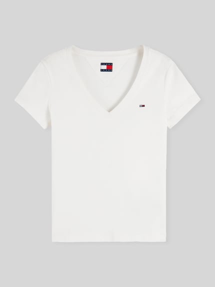 Tommy Jeans T-Shirt mit kleinem Logo-Detail Weiss 2