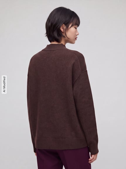 Marc O'Polo DENIM Regular Fit Turtleneck-Pullover aus Schurwoll-Mix Dunkelbraun 5