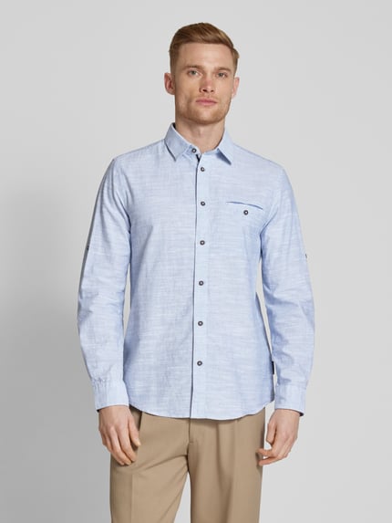 Tom Tailor Regular Fit Freizeithemd aus reiner Baumwolle Hellblau 4