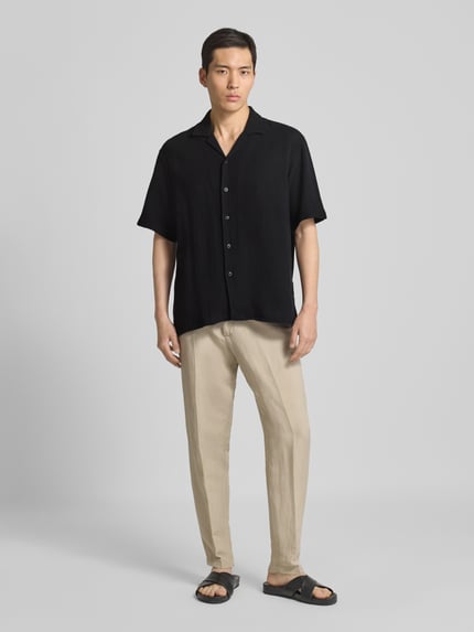 Selected Freizeithemd mit Knopfleiste Black 1