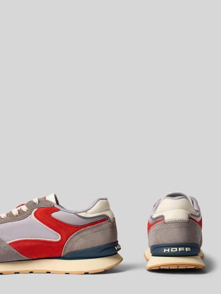 Productfoto, Sneaker uit echt leer Model 'City' van HOFF, afgeronde vorm, vetersluiting, colour-blocking-design, labelprint, contrastgarnering, gestructureerde zool, hakhoogte maat 44: 2 cm, schachthoogte maat 44: 9 cm, schachtbreedte maat 44: 8 cm