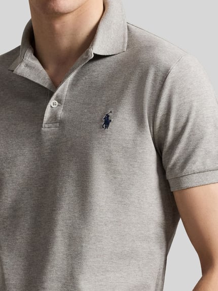 Polo Ralph Lauren regular fit poloshirt van katoenmix Lichtgrijs gemêleerd - 3