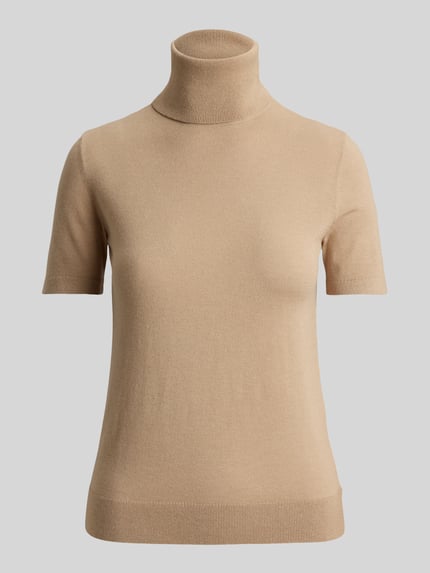 Lauren Ralph Lauren Slim Fit T-Shirt mit Seiden-Anteil Modell 'RESEDA' Camel 2