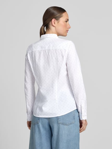 Christian Berg Woman Bluse mit Hemdblusenkragen und Knopfleiste Weiss 5