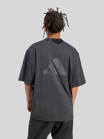 adidas Training Oversize Sport-T-Shirt aus Baumwoll-Mix mit Logo-Print Black 4