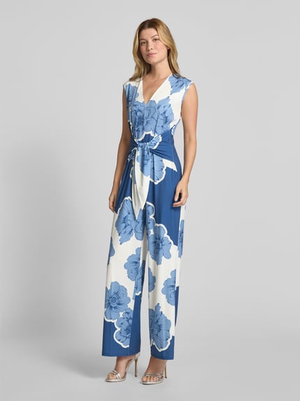 Oui Jumpsuit mit Knoten-Detail Hellblau 1