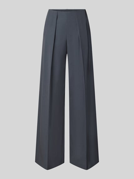 Produktfoto, Wide Fit Hose mit Viskose-Anteil Modell 'Dario' von MANGO, dunkelgrau, Bundfalten, glatte Struktur, Material-Mix, Vorderansicht