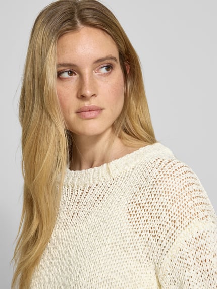 Staud Gebreide pullover met ribboorden, model 'CALA' Beige - 3