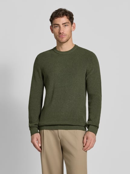 MCNEAL Gebreide pullover met ribboorden Kaki gemêleerd - 4