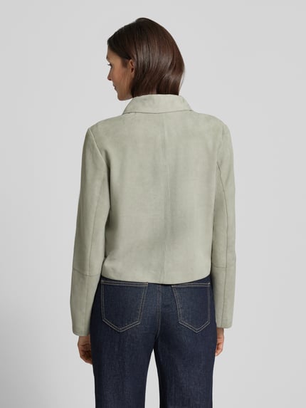 Marc O'Polo Regular Fit Lederjacke aus echtem Ziegenvelours Gruen 5