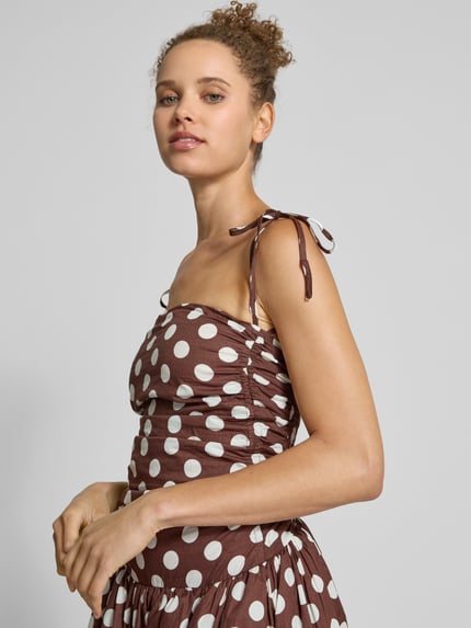 Amy Lynn Cocktailjurk met plooien, model 'Alexa' Donkerbruin - 3