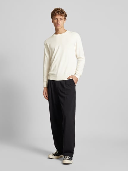 Pepe Jeans Strickpullover aus Baumwoll-Woll-Mix mit Kaschmir-Anteil Modell 'Andre' Offwhite 1