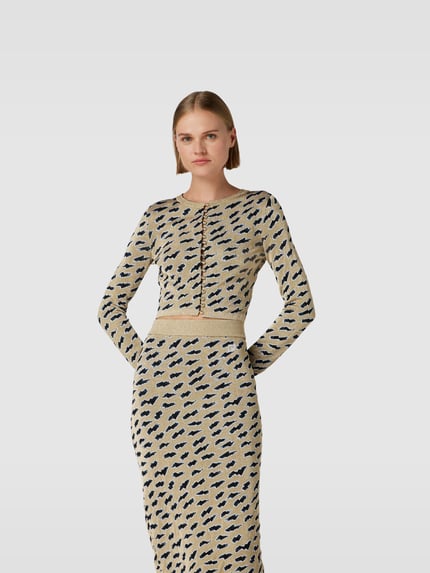 Rabanne cardigan met all-over motief Lichtgeel - 4