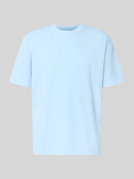Produktfoto, Oversized T-Shirt mit Rundhalsausschnitt von Lindbergh in Hellblau, reine Baumwolle, lockere Passform, glatte Textur