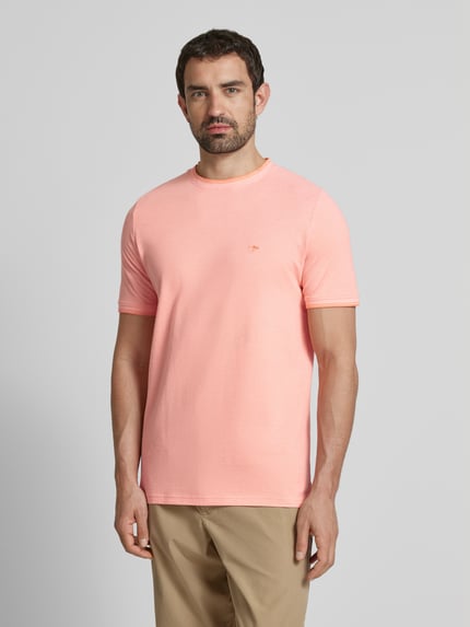 Fynch-Hatton T-shirt met labelstitching Oranje - 4