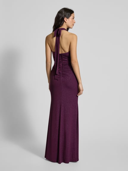 Christian Berg Cocktail Abendkleid mit Neckholder Pflaume 5