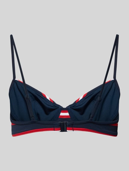 Produktfoto, Bikini-Oberteil aus geripptem materiaal van TOMMY HILFIGER met meerkleurige look, verstelbare spaghettibandjes, beugel, unwattierte cupdetails, kliksluiting, rib materiaalverwerking