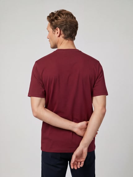 BOSS Green Regular Fit T-Shirt aus Baumwollmix Bordeaux 5