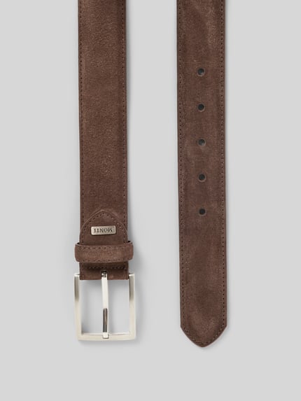 MONTI Leren riem met doornsluiting, model 'MONTREAL' Chocoladebruin - 3