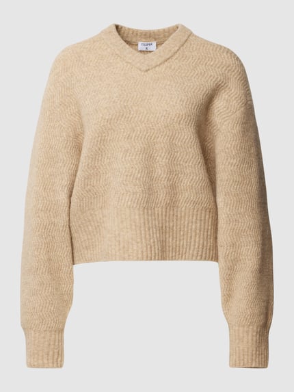 Filippa K Gebreide pullover met structuurmotief Beige - 2
