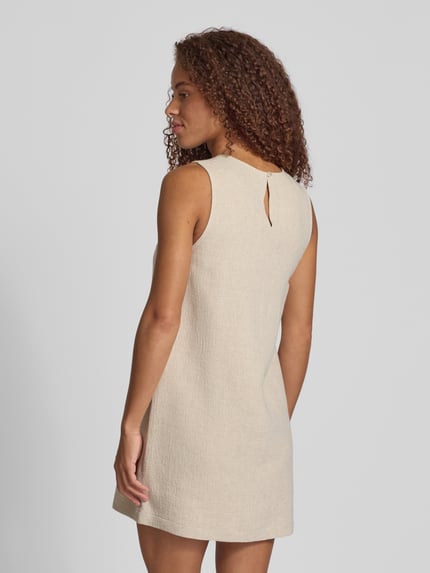 EDITED Minikleid aus Viskose-Leinen-Mix mit Baumwoll-Anteil Modell 'Nicky' Beige 5