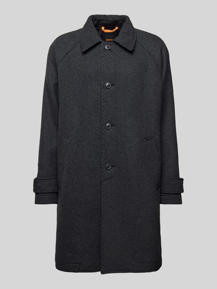 BOSS Orange Lange jas met knoopsluiting, model 'Ocozy' Zwart - 2