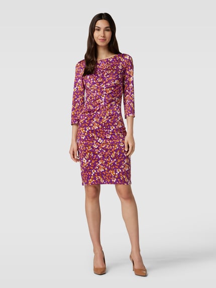 Montego Knielange jurk met all-over motief Paars - 1