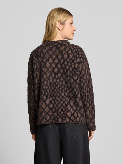zero Sweter z dzianiny z elastycznej mieszanki wełny o kroju relaxed fit Średniobrązowy 5