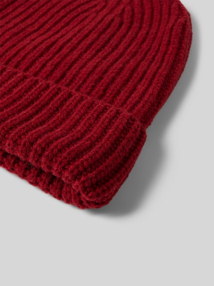 Closed Czapka beanie z detalem z logo Bordowy 2