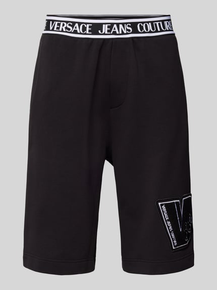 Versace Jeans Couture Sweatshorts mit elastischem Logo-Bund Black 2