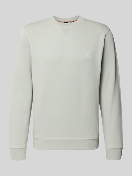 Productfoto, Relaxed Fit Sweatshirt uit pure katoen model 'WESTART' van BOSS Orange, effen design, ronde hals, label patch, lange mouw, sweatstof