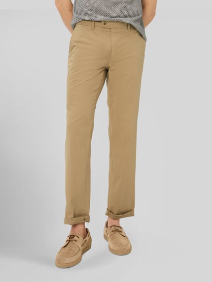Brax Regular fit chino van katoenmix model 'Evans' Camel - 4