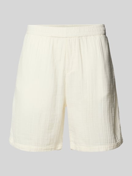 REVIEW Regular Fit Shorts aus Musselin Ecru 2