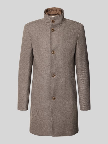 BOSS Regular Fit Kurzmantel aus Woll-Mix Modell 'H-HYDE' Mittelbraun 2
