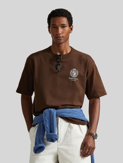 Polo Ralph Lauren Regular Fit T-Shirt aus reiner Baumwolle Mittelbraun 4