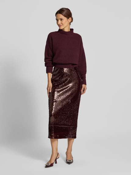 YAS Midirok met pailletten, model 'ROYALINA' Bordeaux - 1