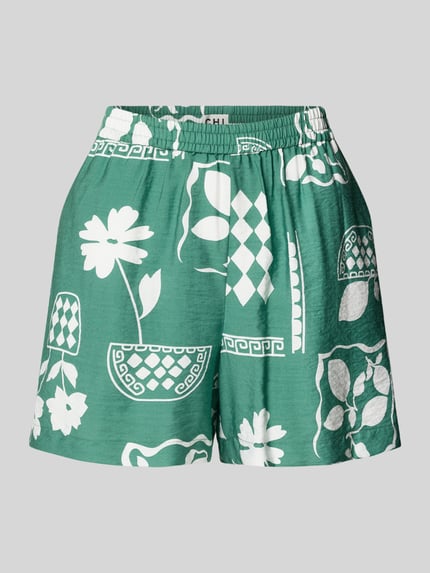 ICHI Shorts mit elastischem Bund Gruen 2