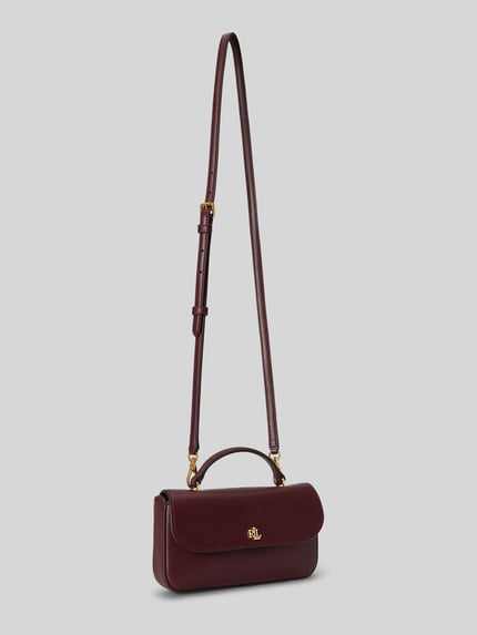 Lauren Ralph Lauren Umhängetasche aus echtem Kalbsleder Modell 'MRCY' Bordeaux 3
