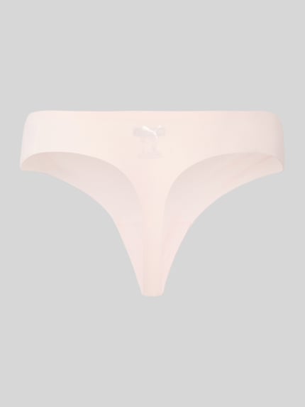 Produktfoto, lichtroze string van katoenmix, elastische band met logo, Set van 2, String uit katoenmix van PUMA, dames