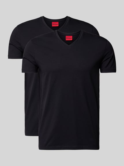 T-Shirt mit Logo-Print im 2er-Pack Modell 'HUGO-V' Shop The Look MANNEQUINE