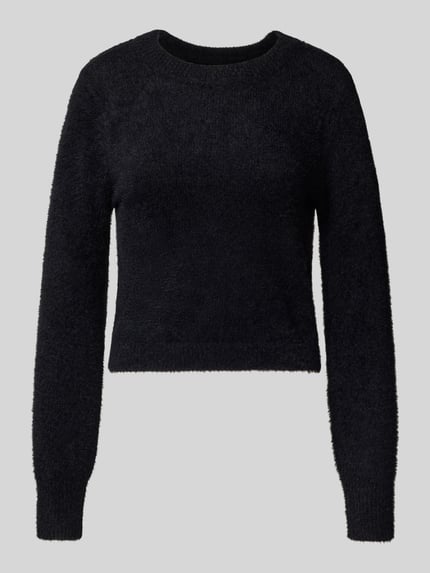 ONLY Sweter z dzianiny o kroju regular fit z okrągłym dekoltem model ‘PETRA’ Czarny 2