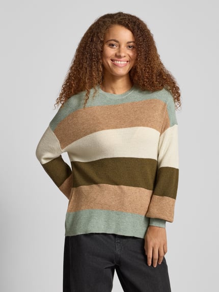 ONLY Loose Fit Strickpullover aus Viskose-Mix Modell 'ATIA' Schilf Melange 4
