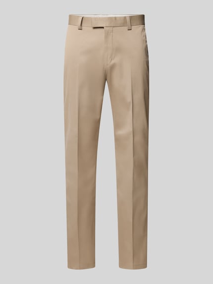 Produktfoto, Stoffhose mit Gesäßtaschen Modell 'Tenuta' von Tiger Of Sweden in Beige, gerader Schnitt, glatte Baumwoll-Elasthan-Oberfläche
